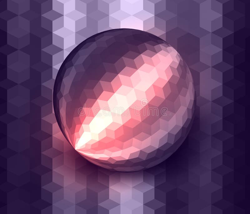 3D sphere textured with mosaic cube pattern