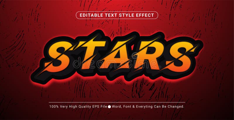 3D-Sterne-Gaming-esport-Text-Effekt bearbeitet Text-Effekt