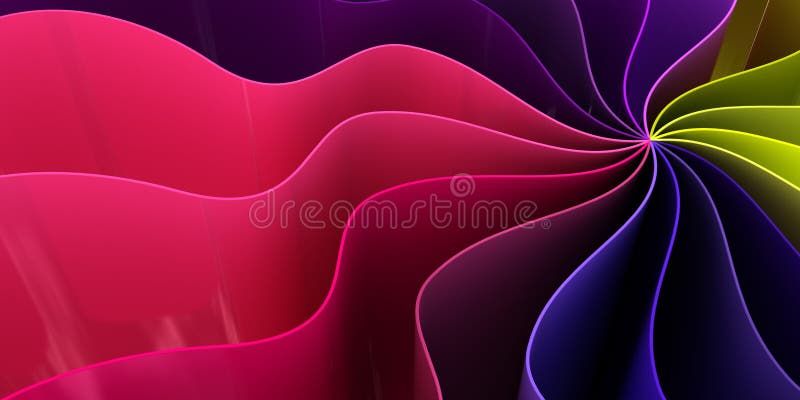 3D spiral made from colored waves royalty free illustration