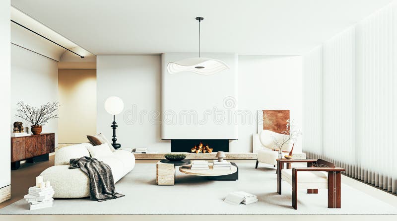 3d splendido interno per rendere aperto lo spazio luce naturale royalty illustrazione gratis