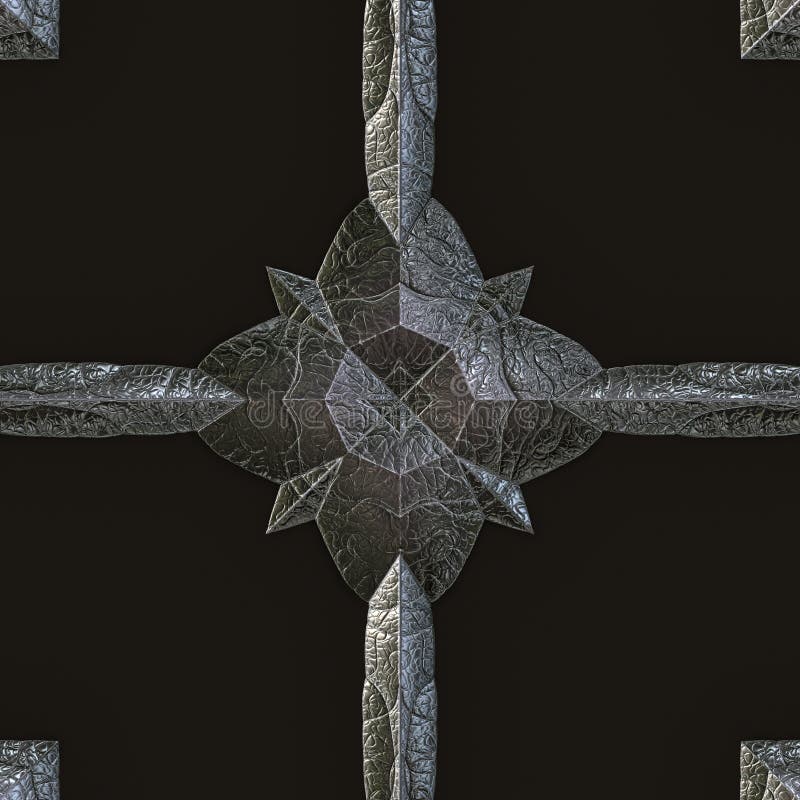 3d steel surface kaleidoscopic fractal graphic royalty free illustration