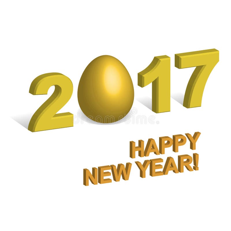 3D Stellen 2017 mit dem goldenen Ei anstelle null lokalisiert auf Weiß vektor abbildung 3D Stellen 2017 mit dem goldenen Ei anstelle null lokalisiert auf Weiß vektor abbildung