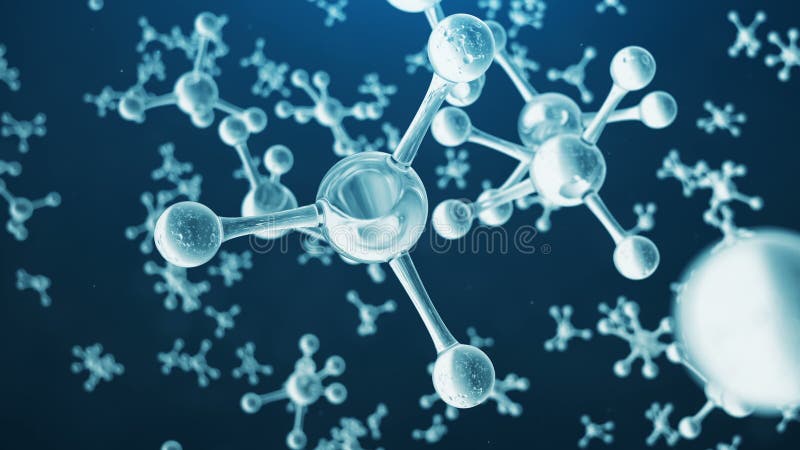 3D structuur van de animatiemolecule Wetenschappelijke medische achtergrond met atomen en molecules Wetenschappelijke animatie vo