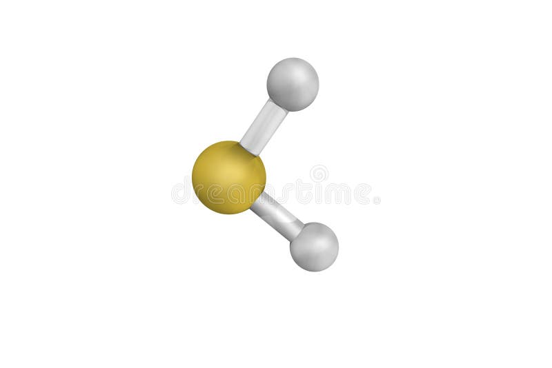 3d struttura del solfuro di idrogeno, un gas incolore con il chara