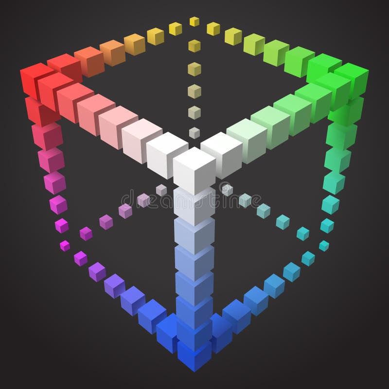 3d Style Cubic Frame Design with Cubes. Stock Vector Illustration of