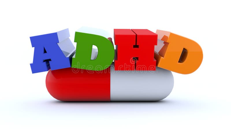 3d Störung des Textes ADHD lizenzfreie abbildung