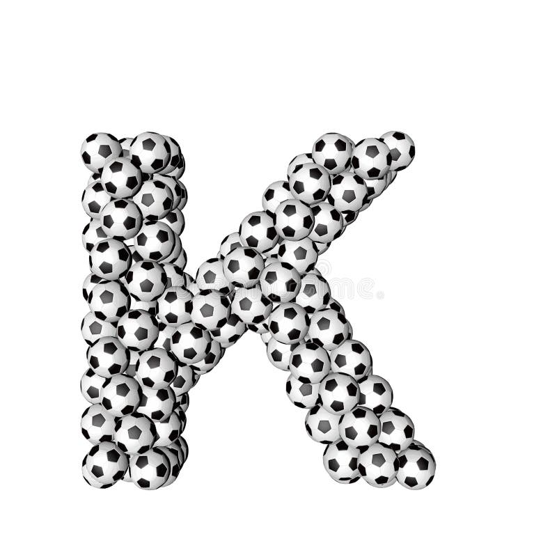 Symbol Made from Soccer Balls. Letter K Stock Vector - Illustration of