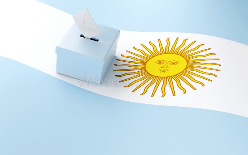 3d tajnego g?osowania pude?ko, Argentyna wybory 2019 royalty ilustracja 3d tajnego g?osowania pude?ko, Argentyna wybory 2019 royalty ilustracja