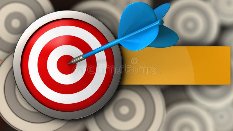 3d target with blue dart vector illustration