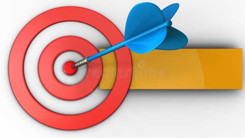 3d target circles with blue dart royalty free illustration