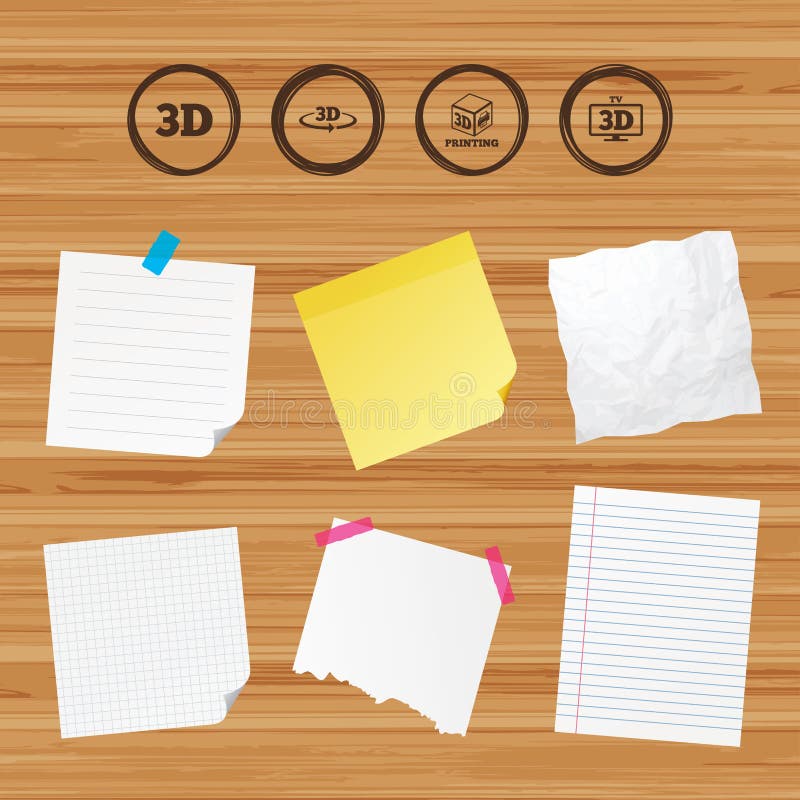 3d technology icons. Printer, rotation arrow. royalty free illustration