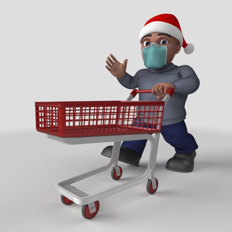 3D-tecknet - slumpmässigt tecken i ansiktsmask stock illustrationer