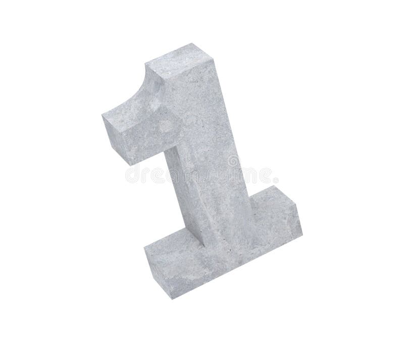 3D teruggevend concreet nummer 1 3d geef illustratie terug vector illustratie 3D teruggevend concreet nummer 1 3d geef illustratie terug vector illustratie