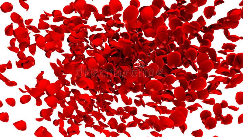 3D Teruggevende Illustratie van Vliegende Rode Rose Flowers stock illustratie 3D Teruggevende Illustratie van Vliegende Rode Rose Flowers stock illustratie