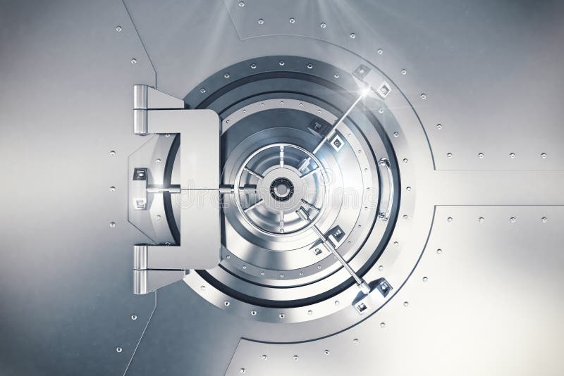 3D-weergave van een kluisdeur royalty-vrije illustratie