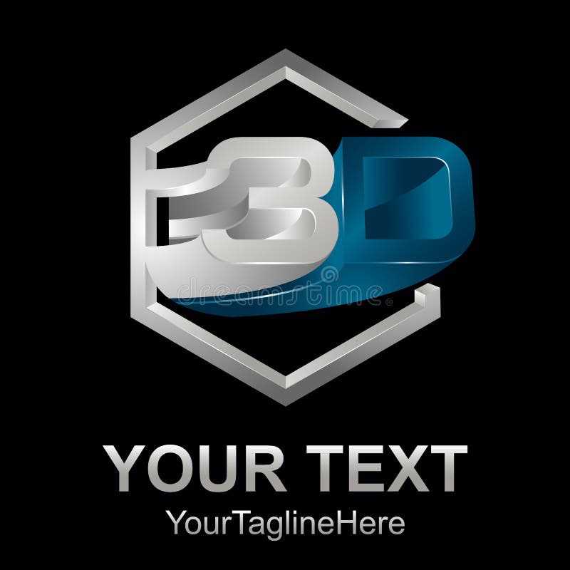 3d text shape vector icon logo illustration. 3d shape rengering royalty free illustration