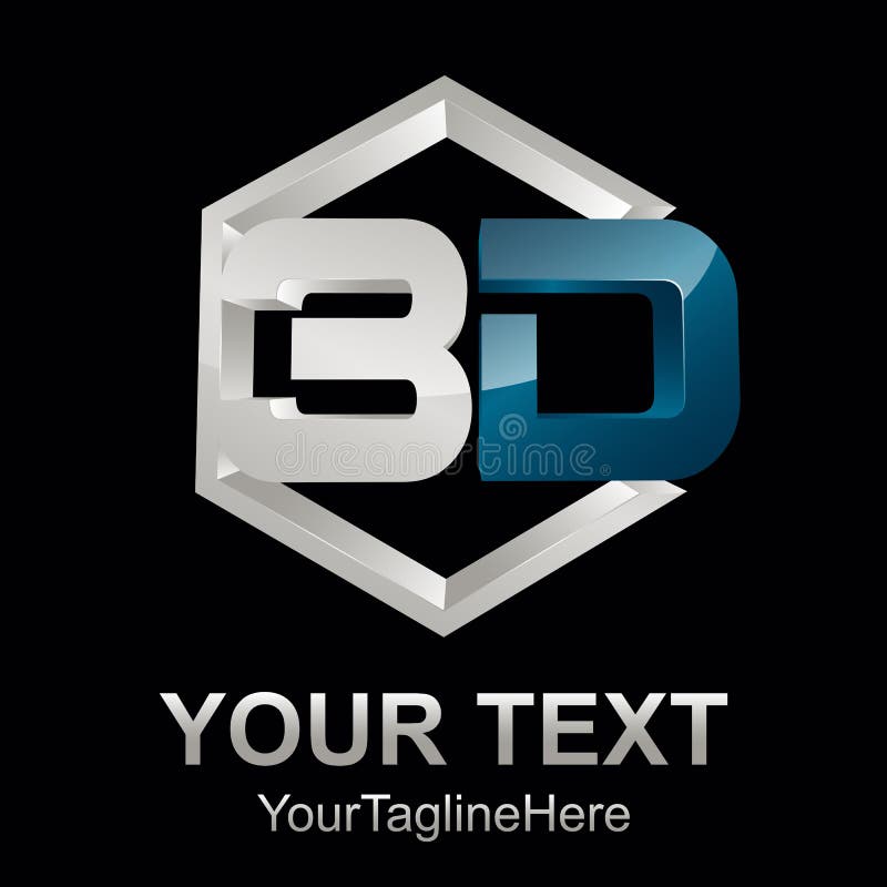 3d text shape vector icon logo illustration. 3d shape rengering royalty free illustration