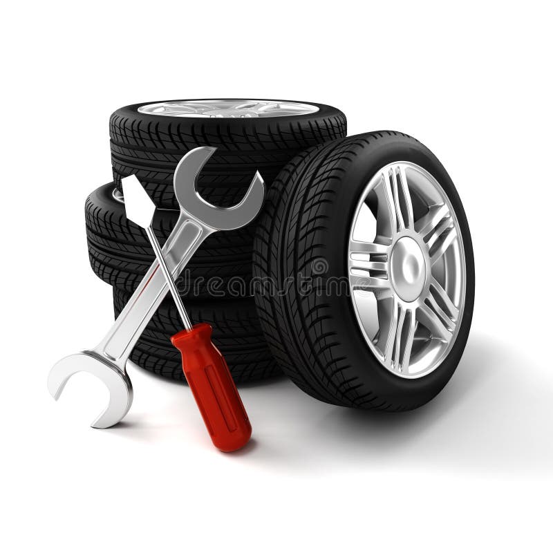 3d tires stock illustration