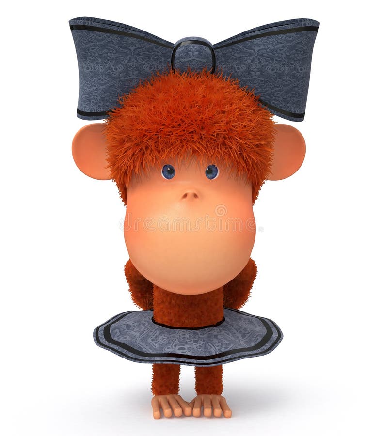 3d trochę małpa ilustracja wektor 3d trochę małpa ilustracja wektor
