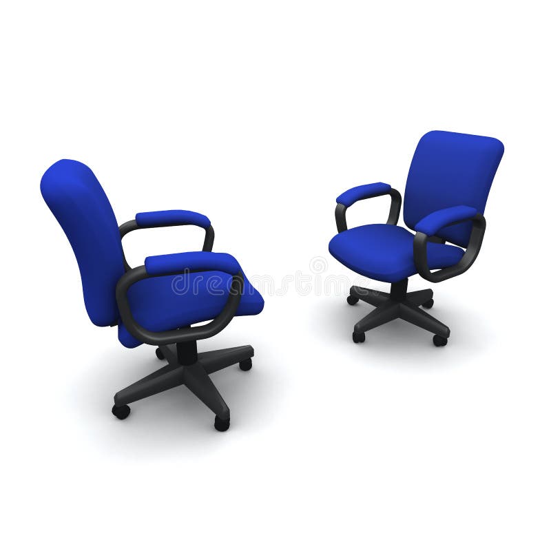 3d Two Office Chairs Facing Each Other Stock Illustration Illustration of chairs, pair 41215677