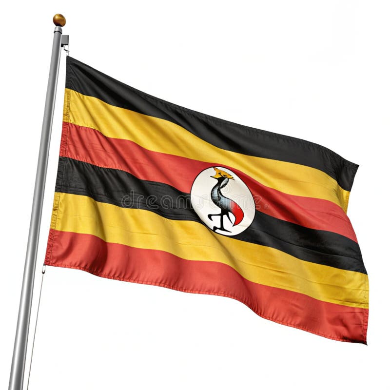 3D Uganda Flag Illustration izolat royalty free illustration