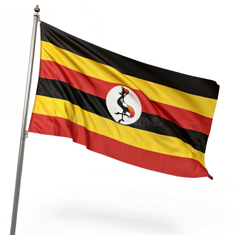 3D Uganda Flag Illustration izolat royalty free illustration