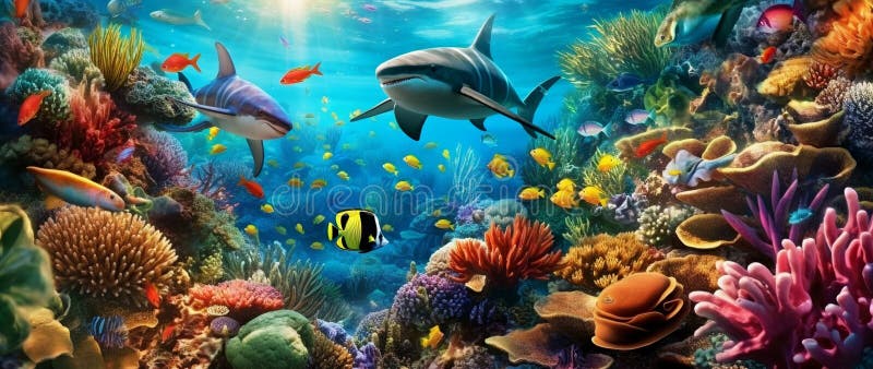 3d Ocean Fish Wallpaper Stock Illustrations – 639 3d Ocean Fish