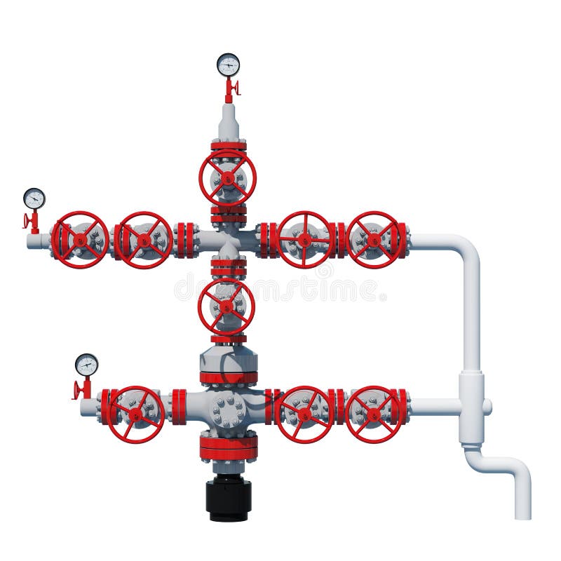 3d van de het gasmontage van de illustratiefontein het aardgasproductie Grey Red Vooraanzicht, voorgevel vector illustratie 3d van de het gasmontage van de illustratiefontein het aardgasproductie Grey Red Vooraanzicht, voorgevel vector illustratie