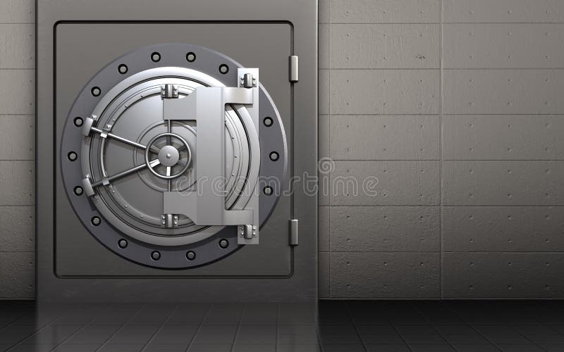 3d van het de deurstaal van de staalbank de bankdeur royalty-vrije illustratie