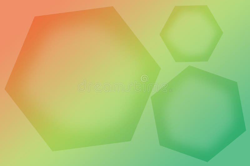 Diferite forme hexagonale dimensionate pe fond colorat cu vitamine gradient. 3d forme diferite hexagonale dimensionate pe fond colorat cu vitamine gradient