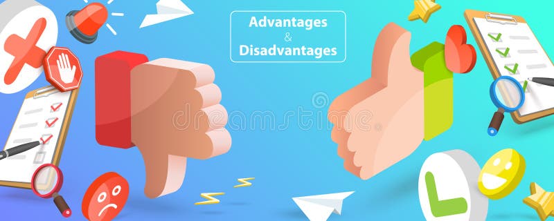 3D Vector Conceptual Illustration of Advantages and Disadvantages Stock  Vector - Illustration of cons, decision: 226003760