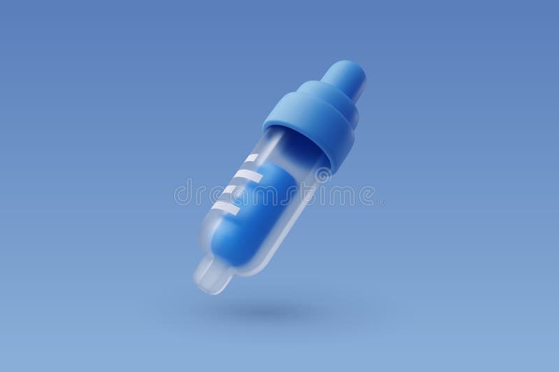 3d Vector Dropper Bottle, Scientific Technology and Chemistry Concept Stock Vector