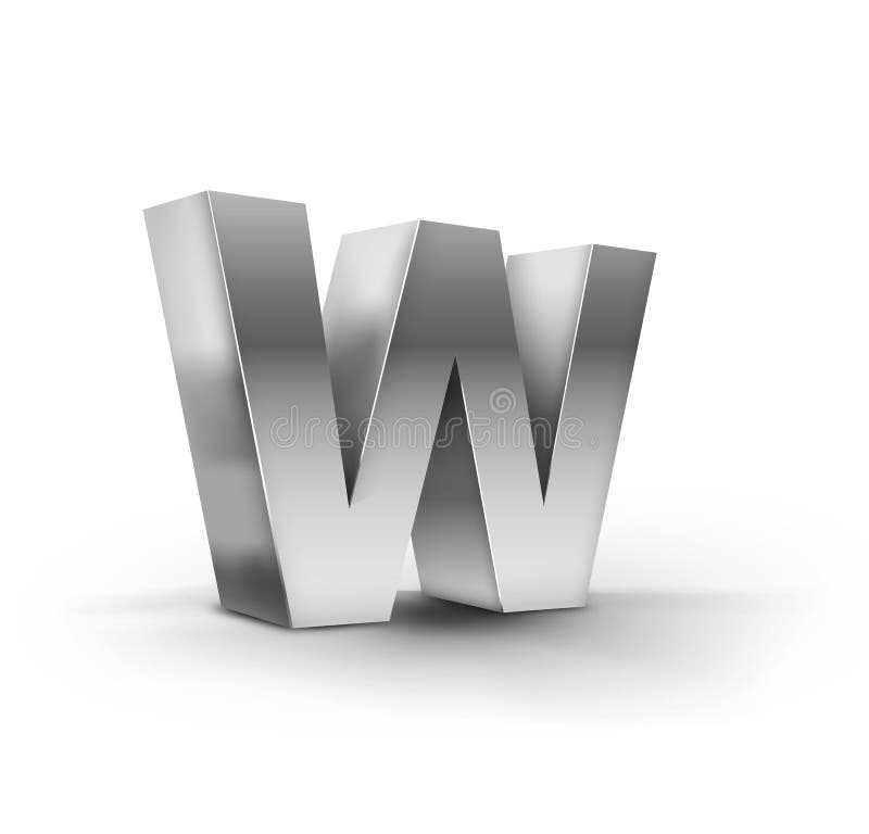  3D  Vector Illustration Of Letter  W  Stock Illustration 