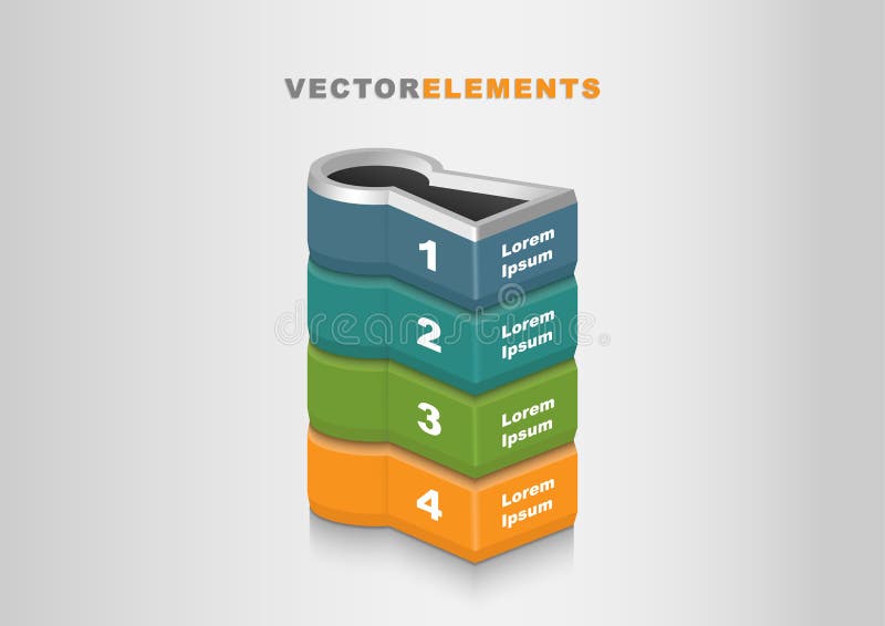 3D Vector Infographic Template Key to Success Concept Vertical Style Illustration