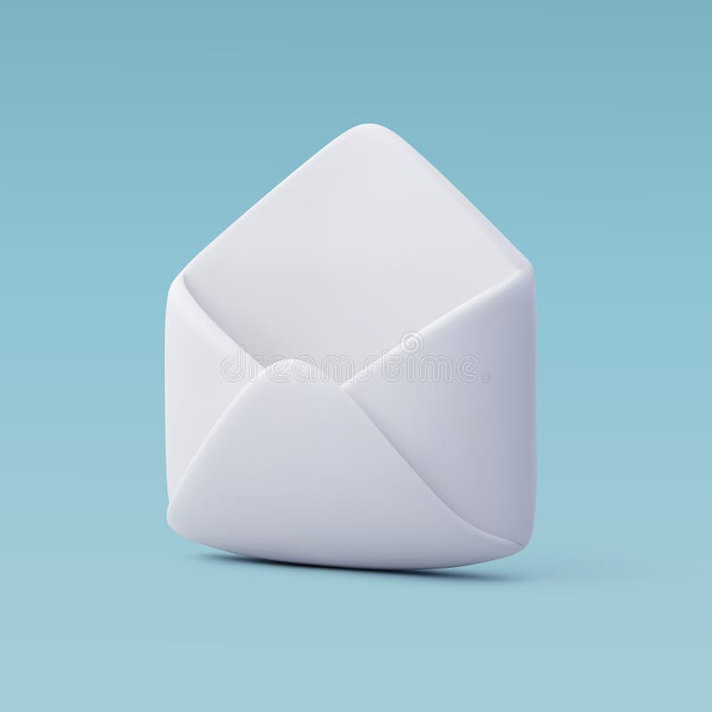 3d Vector Open Mail Letter. Business and Electronic Mail Concept Stock