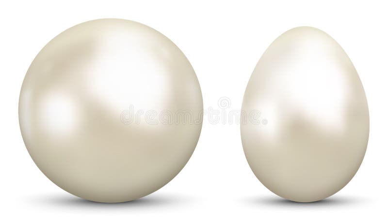 3D Vector Sphere and Egg - Side by Side - Textured with Pearl