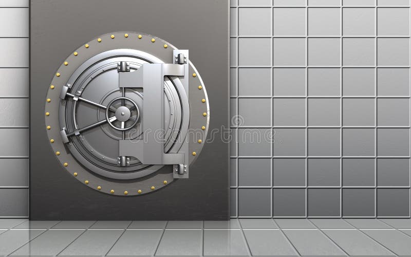 3d veilige deur van de staalbank royalty-vrije illustratie