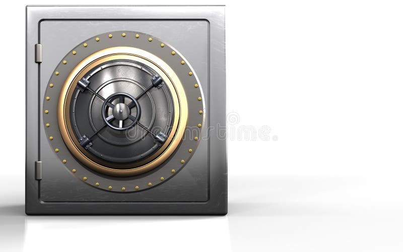 3d veilige gesloten bankdeur royalty-vrije illustratie