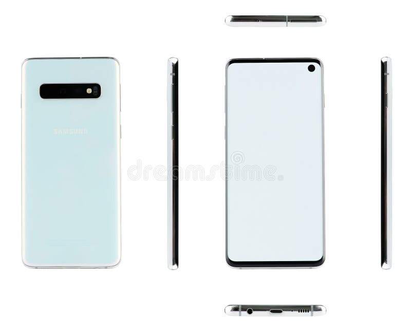 3d View of White Samsung Galaxy S10 Editorial Photography 3d View of White Samsung Galaxy S10 Editorial Photography