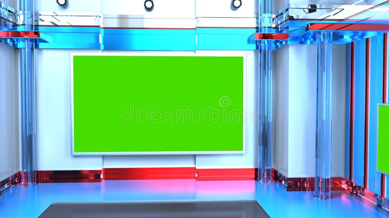 3D Virtual News Studio Background Stock Illustration - Illustration of  stage, scene: 211896643