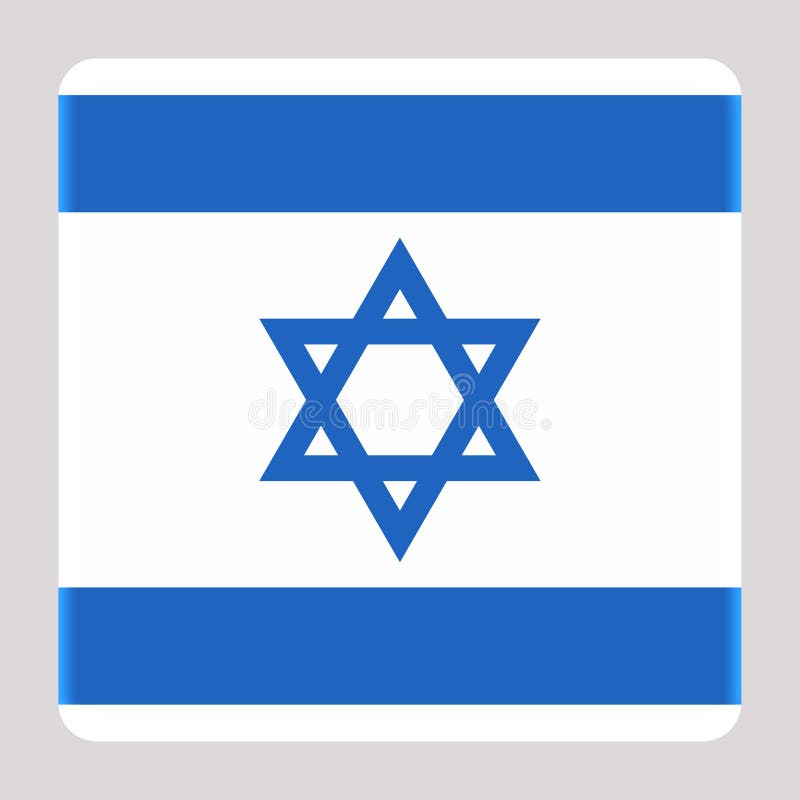3d vlag van israël op vierkant vector illustratie