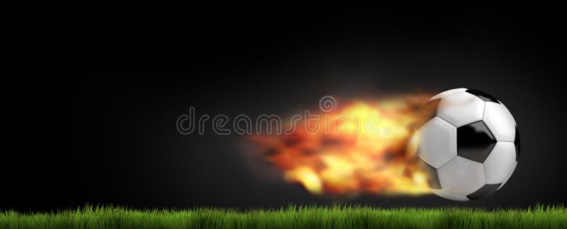 3d voetbal het voetbal geeft bal terug de voetbal van de vlammenbrand stock illustratie 3d voetbal het voetbal geeft bal terug de voetbal van de vlammenbrand stock illustratie