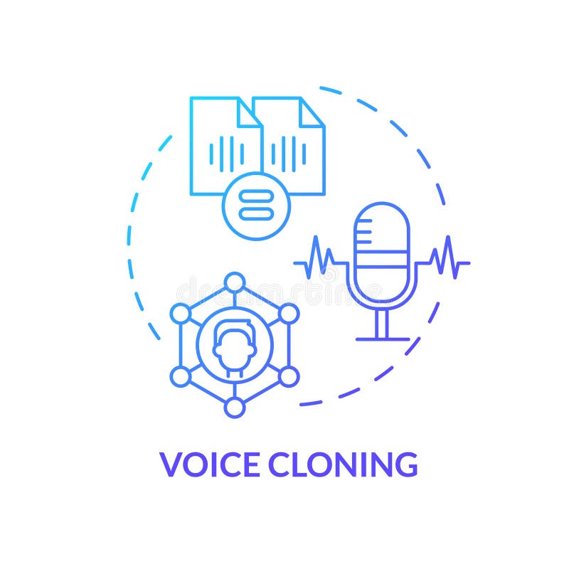Concept pictogramă gradient clonare vocală 2d vector illustration