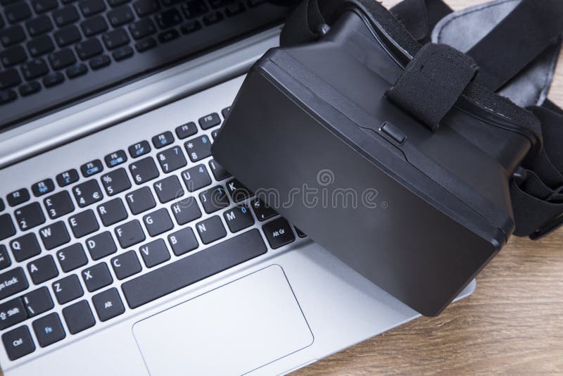 3d VR Virtual Reality Headset on a Laptop Stock Image Image of technology, technological 82762667