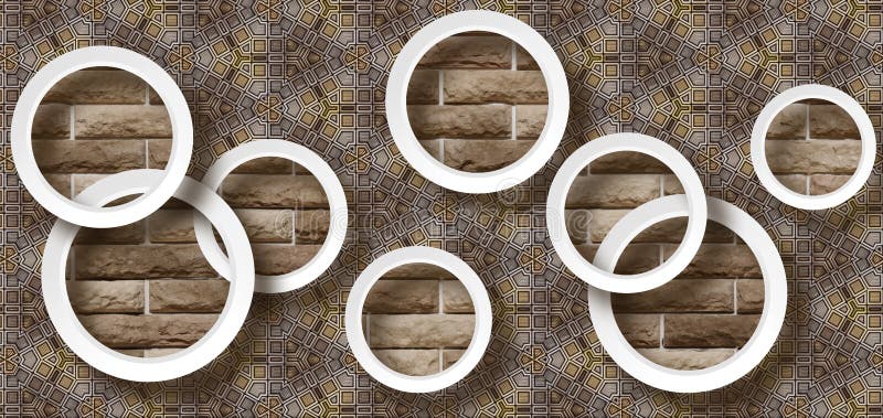 3D Wallpaper Background, High Quality Flower with Circles Rendering  Decorative Mural Wallpaper. Stock Illustration - Illustration of decor,  antique: 201377886
