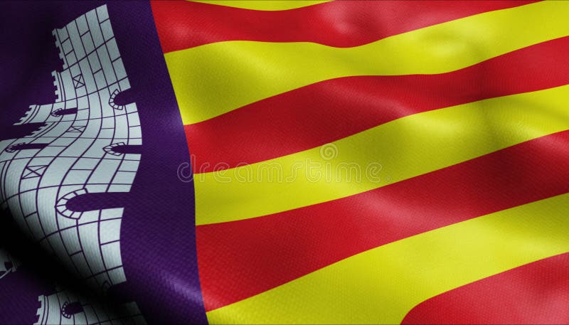 Spain Balearic Islands Small Hand Waving Flag 