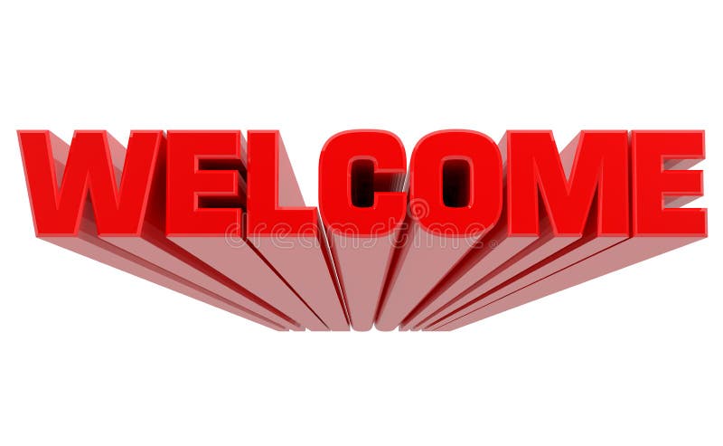 3D Welcome Word on White Background 3d Rendering Stock Illustration
