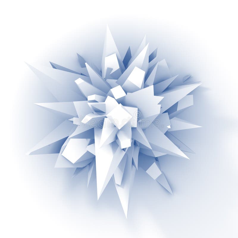 3D White Abstract Digital Flower vector illustration