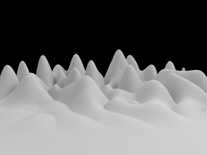 3d white abstract wavy landscape background vector illustration