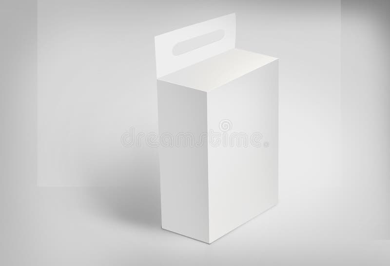 3D White Box on Ground Concept Series Stock Illustration - Illustration
